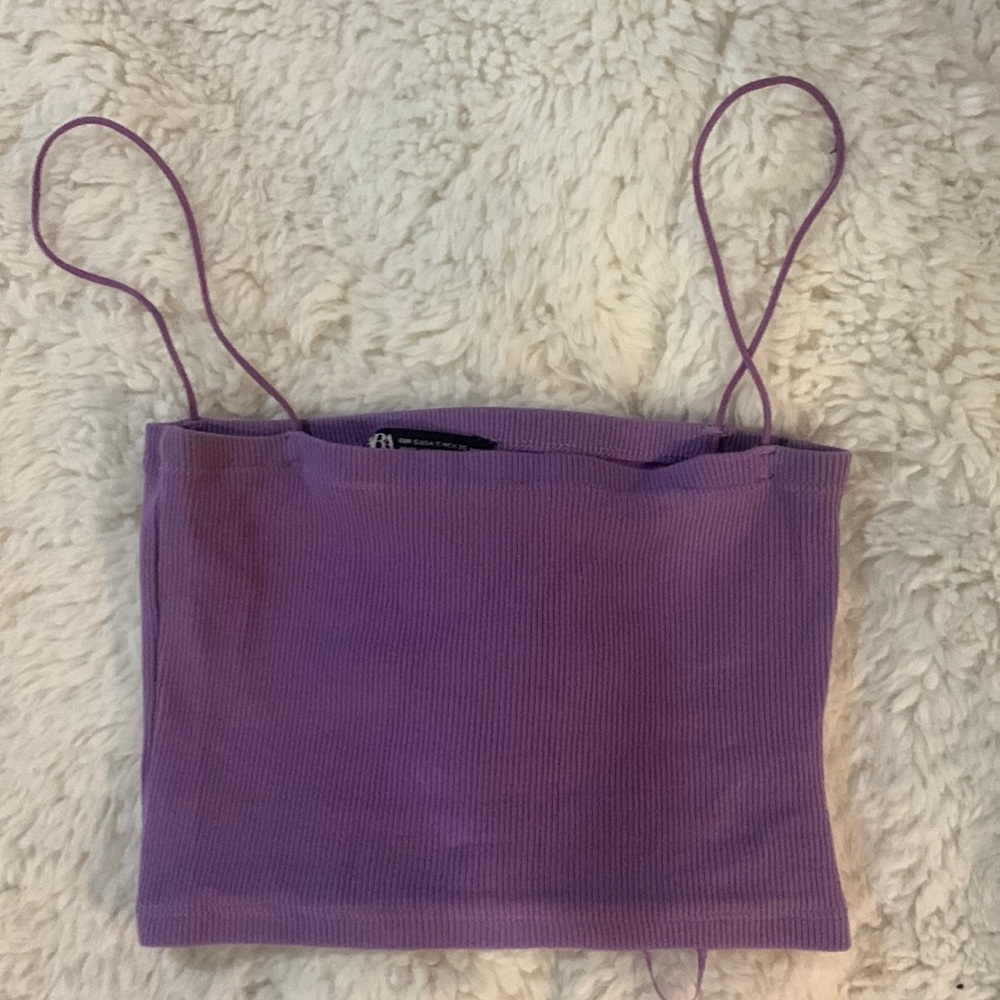 Basic purple Zara crop top